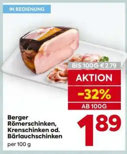 Billa Berger Römerschinken, Krenschinken od. Bärlauchschinken Angebot