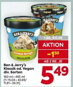 Billa Ben & Jerry's Klassik od. vegan div. Sorten Angebot