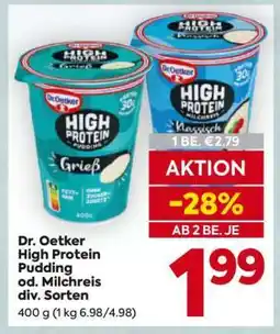 Billa Dr. Oetker High Protein Pudding od. Milchreis div. Sorten Angebot