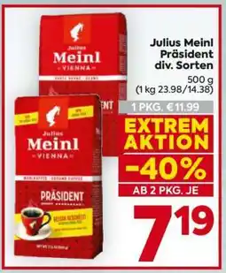 Billa Julius Meinl Präsident div. Sorten Angebot