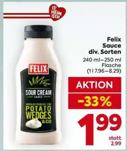 Billa Felix Sauce div. Sorten Angebot