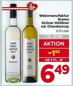 Billa Weinmanufaktur Krems Grüner Veltliner od. Chardonnay Angebot