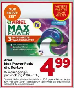 Billa Ariel Max Power Pods div. Sorten Angebot