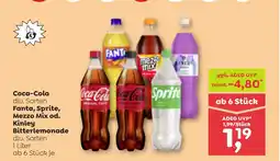 ADEG Coca-Cola Fanta, Sprite Mezzo Mix od. Kinley Bitterlemonade Angebot