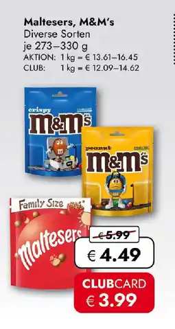 Travel FREE Maltesers, M&M's Angebot