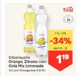 MPreis Orange, Zitrone oder Cola Mix Limonade Angebot