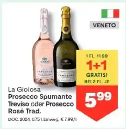 MPreis Prosecco Spumante 599 Treviso oder Prosecco Rosé Trad. Angebot