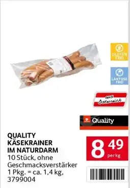 Transgourmet Käsekrainer im naturdarm Angebot