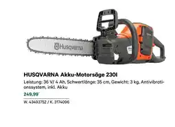 Lagerhaus Akku Motorsäge 2301 Angebot
