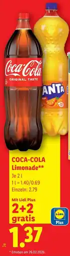Lidl Coca-cola limonade Angebot