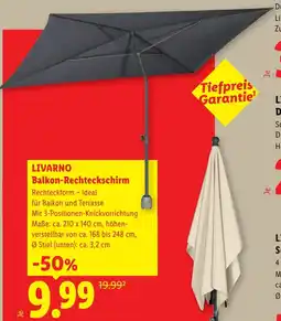Lidl Livarno Balkon Rechteckschirm Angebot