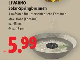 Lidl Livarno Solar Springbrunnen Angebot
