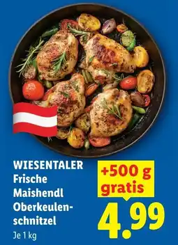 Lidl Wiesentaler frische maishendl oberkeulenschnitzel Angebot