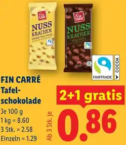 Lidl Fin carré tafelschokolade Angebot