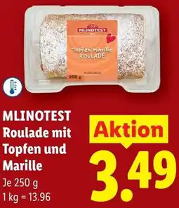 Lidl Mlinotest Roulade mit Aktion Topfen und Marille Angebot