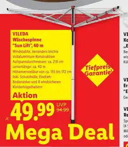 Lidl Vileda wäschespinne "sun lift” Angebot