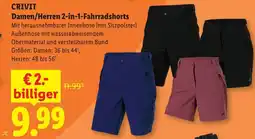 Lidl Crivit damen/herren 2-in-1 fahrradshorts Angebot