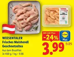 Lidl Wiesentaler frisches maishendl geschnetzeltes Angebot