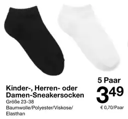 Zeeman Kinder, Herren oder DamenSneakersocken Angebot