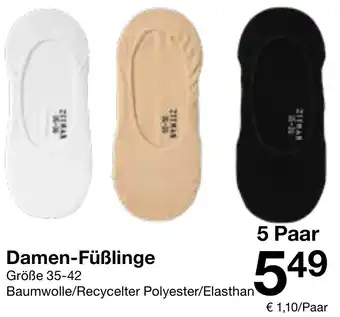 Zeeman Damen Füßlinge Angebot