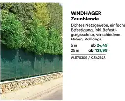 Lagerhaus Windhager zaunblende Angebot