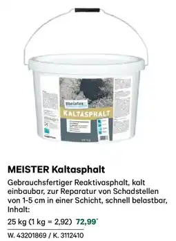 Lagerhaus Meister kaltasphalt Angebot