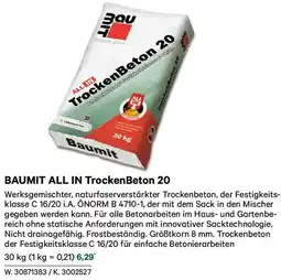 Lagerhaus BAUMIT ALL IN Trocken Beton 20 Angebot
