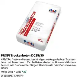 Lagerhaus Profi trockenbeton dc25/30 Angebot