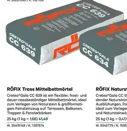 Lagerhaus Röfix trass mittelbettmörtel Angebot