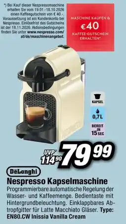 Red Zac DeLonghi Nespresso Kapselmaschine Angebot