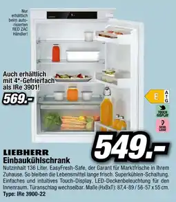 Red Zac Liebherr Einbaukühlschrank Angebot