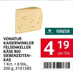 Transgourmet Vonatur kaiserwinkler felsenkeller käse bio siebenzeiten- Angebot