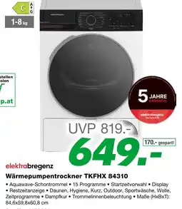 EP elektrabregenz Wärmepumpentrockner TKFHX 84310 Angebot