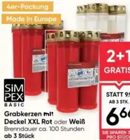 Maximarkt Grabkerzen mit deckel xxl rot Angebot