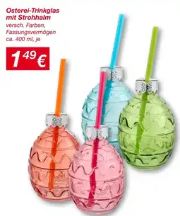 KiK Osterei Trinkglas mit Strohhalm Angebot