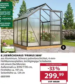 Dehner Gewächshaus 'primus 3800' Angebot