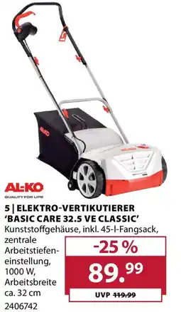 Dehner AL-KO Elektrovertikutierer Basic Care 32.5VE Classic Angebot