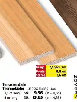 Bauhaus Terrassendiele Thermokiefer Angebot