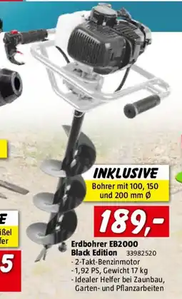 Bauhaus Erdbohrer EB2000 Black Edition Angebot