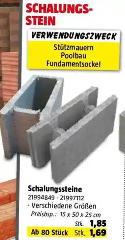 Bauhaus Schalungssteine Angebot