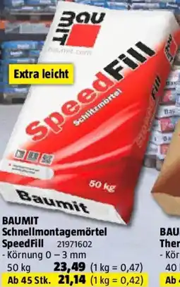 Bauhaus Baumit Schnellmontagemörtel SpeedFill Angebot