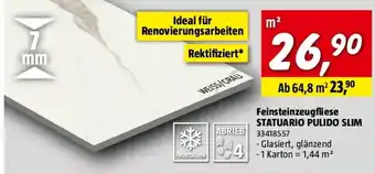 Bauhaus Feinsteinzeugfliese STATUARIO PULIDO SLIM Angebot