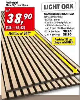 Bauhaus Akustikpaneele light oak Angebot