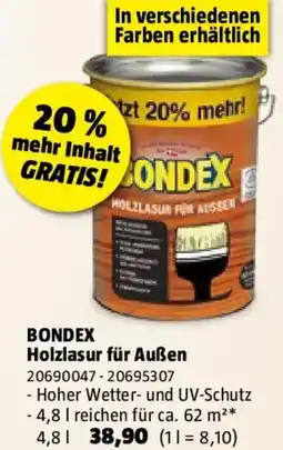 Bauhaus BONDEX Holzlasur für Außen Angebot
