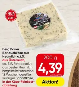 Spar Berg Bauer Bärlauchkäse aus Heumilch g.t.S Angebot