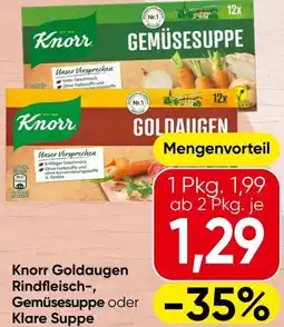 Spar Knorr Goldaugen Rindfleisch-, Gemüsesuppe oder Klare Suppe Angebot