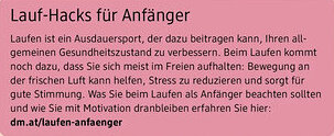 dm Lauf Hacks für Anfänger Angebot