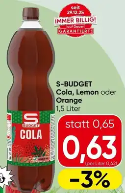 Spar S-BUDGET Cola, Lemon oder Orange Angebot