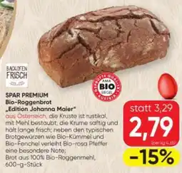SPAR Gourmet Spar Premium Bio Roggenbrot Edition Johanna Maier Angebot