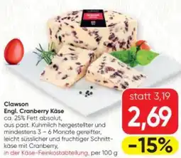SPAR Gourmet Clawson Englischer Cranberry Käse Angebot